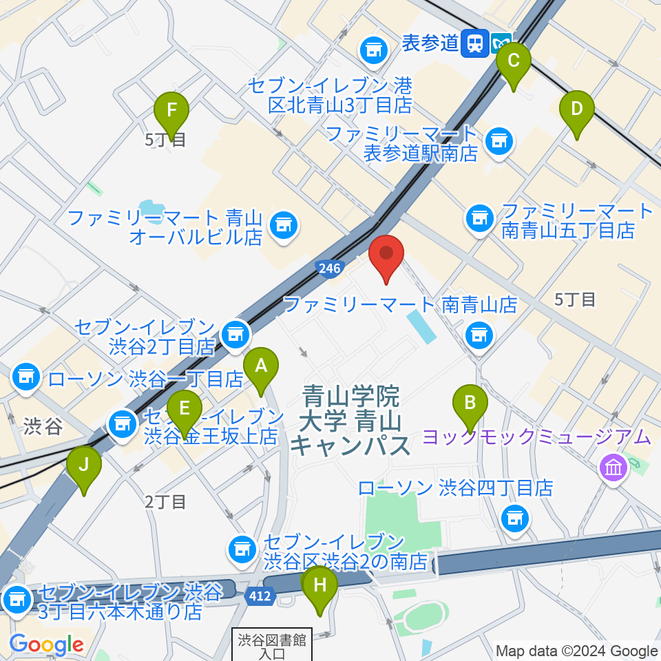 青山学院記念館周辺のホテル一覧地図