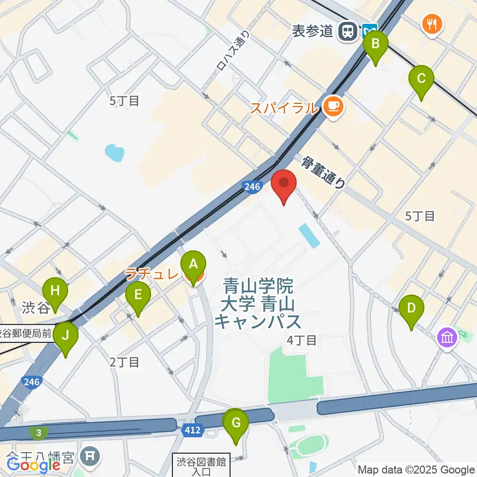 青山学院記念館周辺のホテル一覧地図