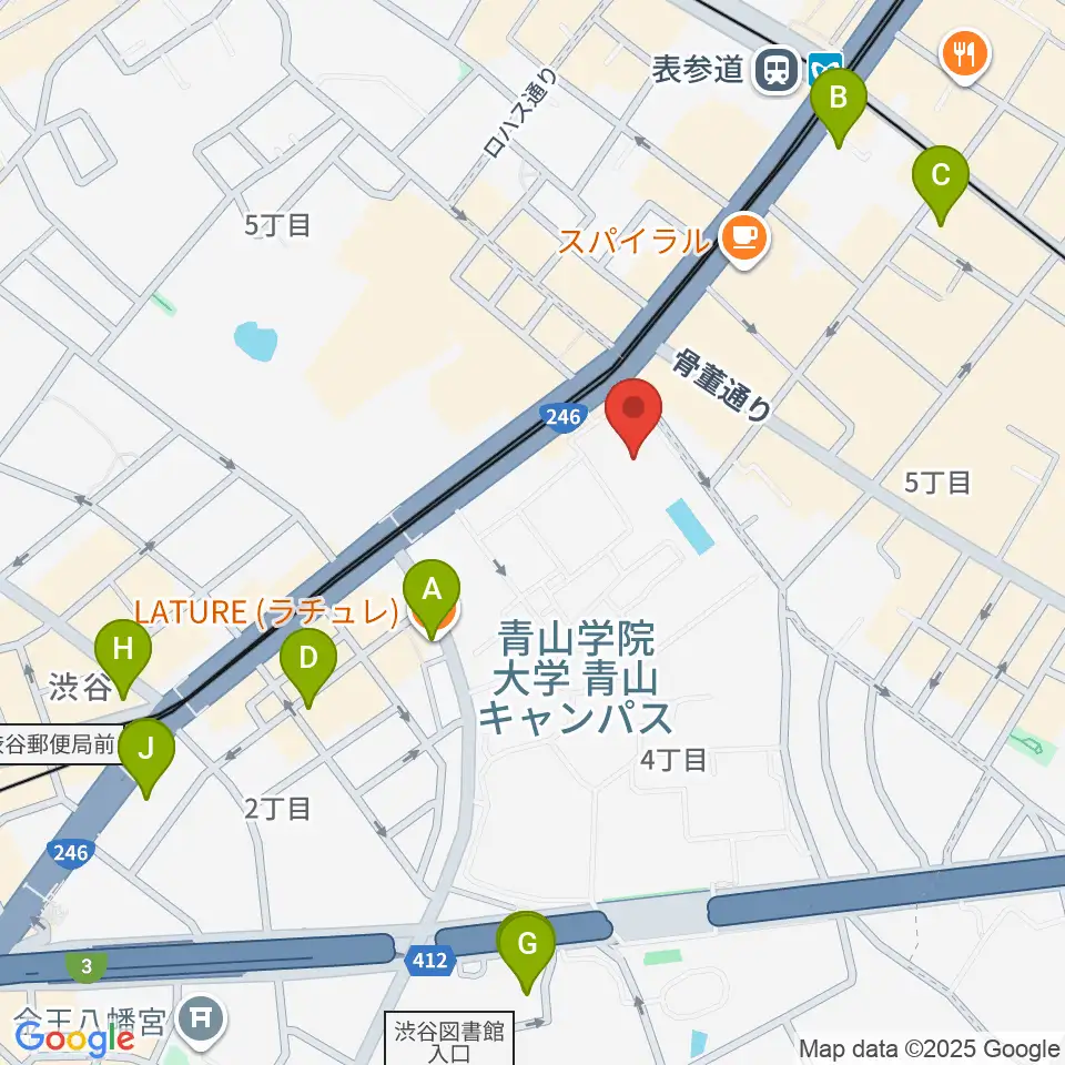 青山学院記念館周辺のホテル一覧地図