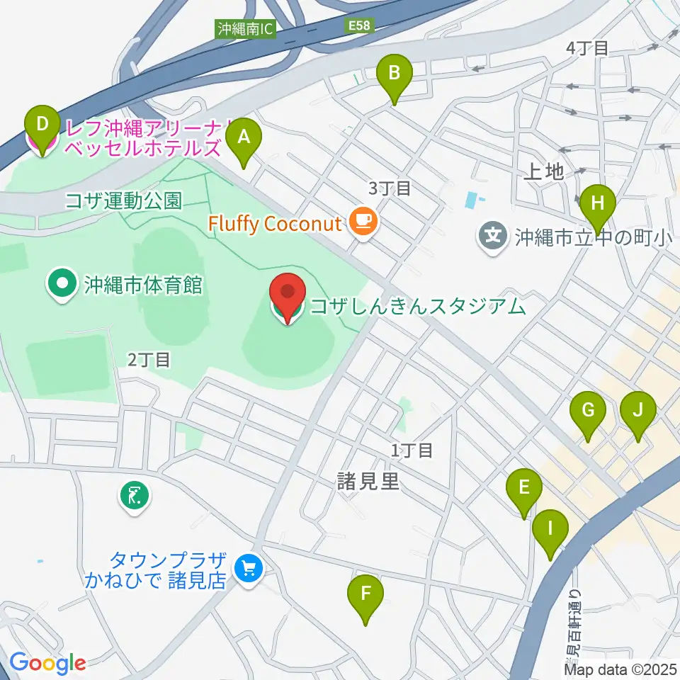 コザしんきんスタジアム周辺のホテル一覧地図