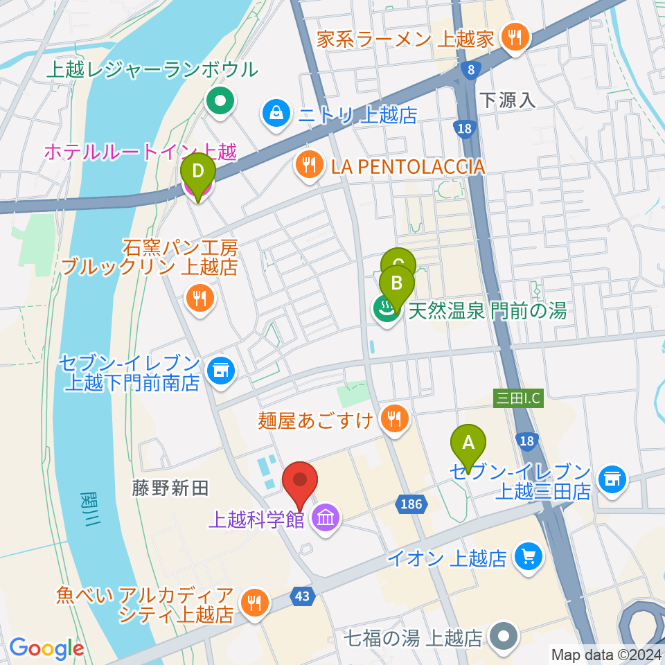 リージョンプラザ上越周辺のホテル一覧地図