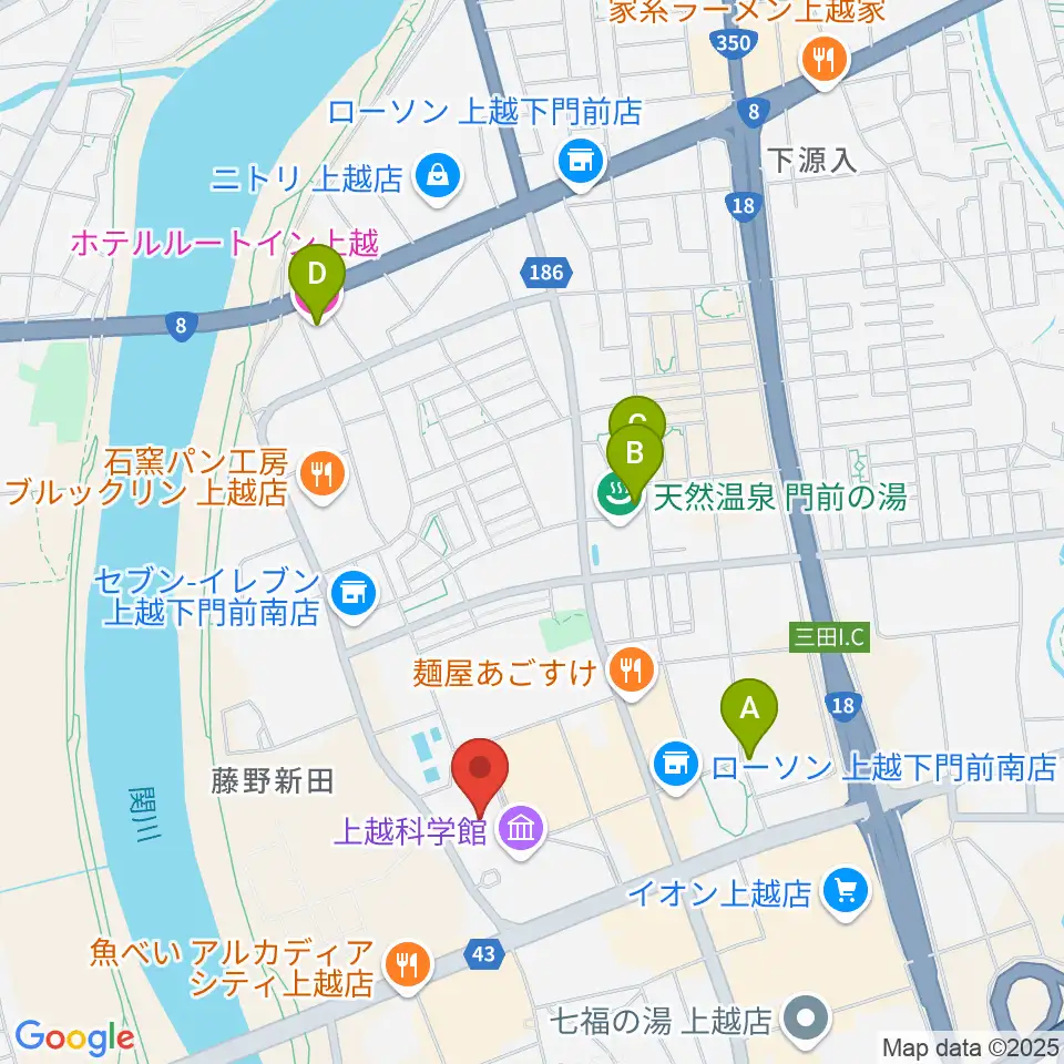 リージョンプラザ上越周辺のホテル一覧地図