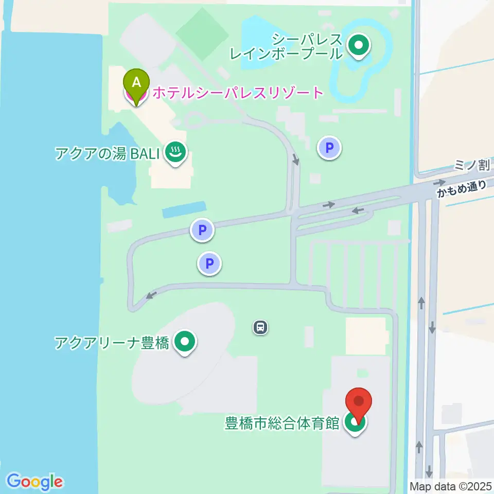豊橋市総合体育館周辺のホテル一覧地図