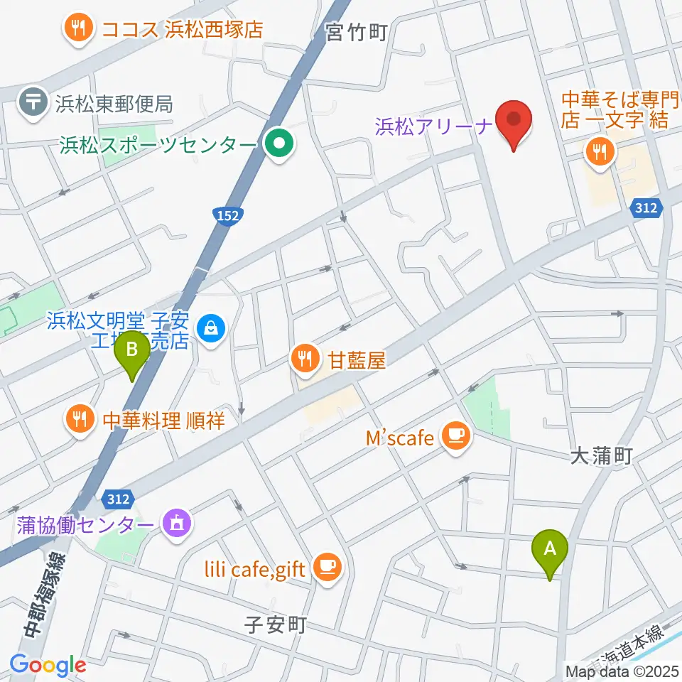 浜松アリーナ周辺のホテル一覧地図