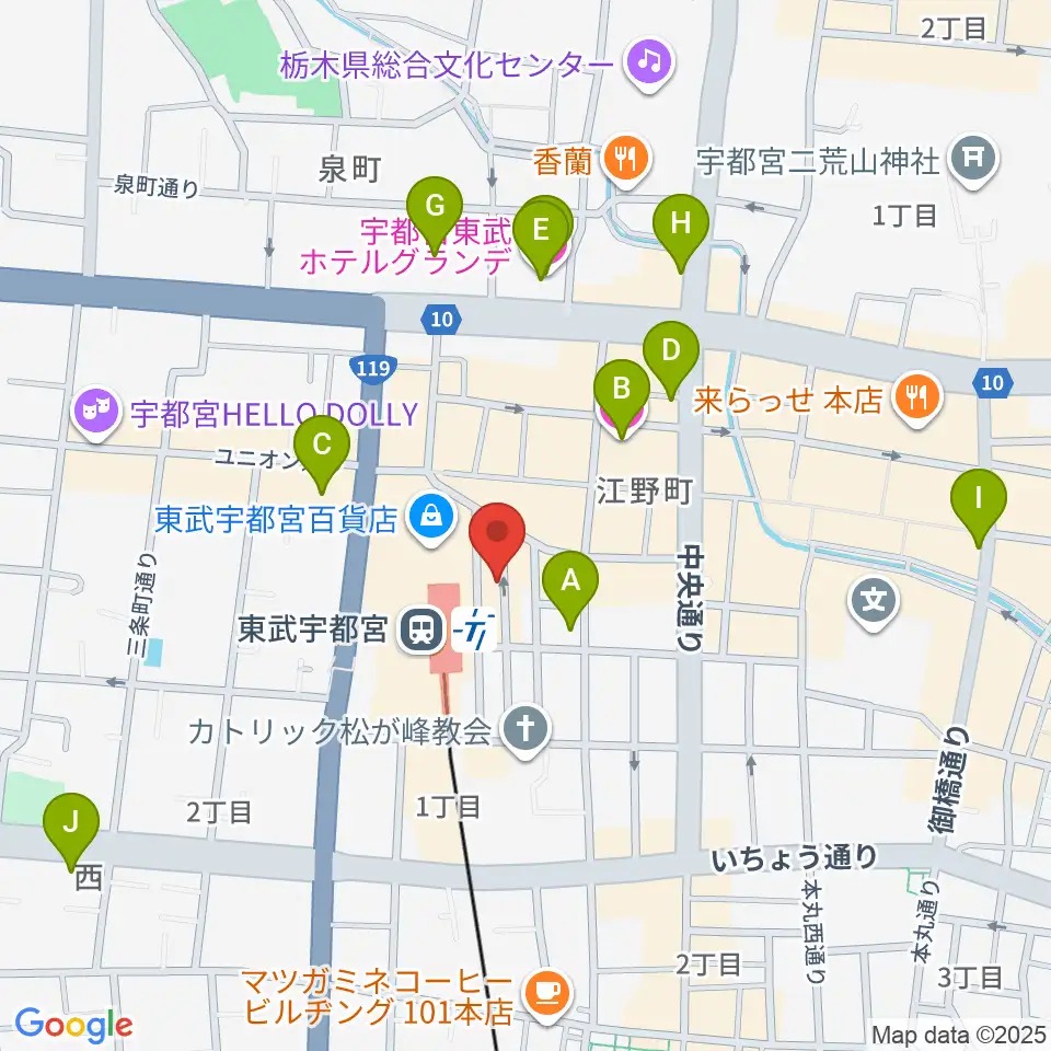 ヘブンズロック宇都宮2/3周辺のホテル一覧地図