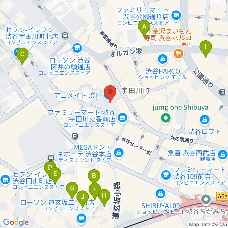 渋谷ヨシモト∞ドーム周辺のホテル一覧地図