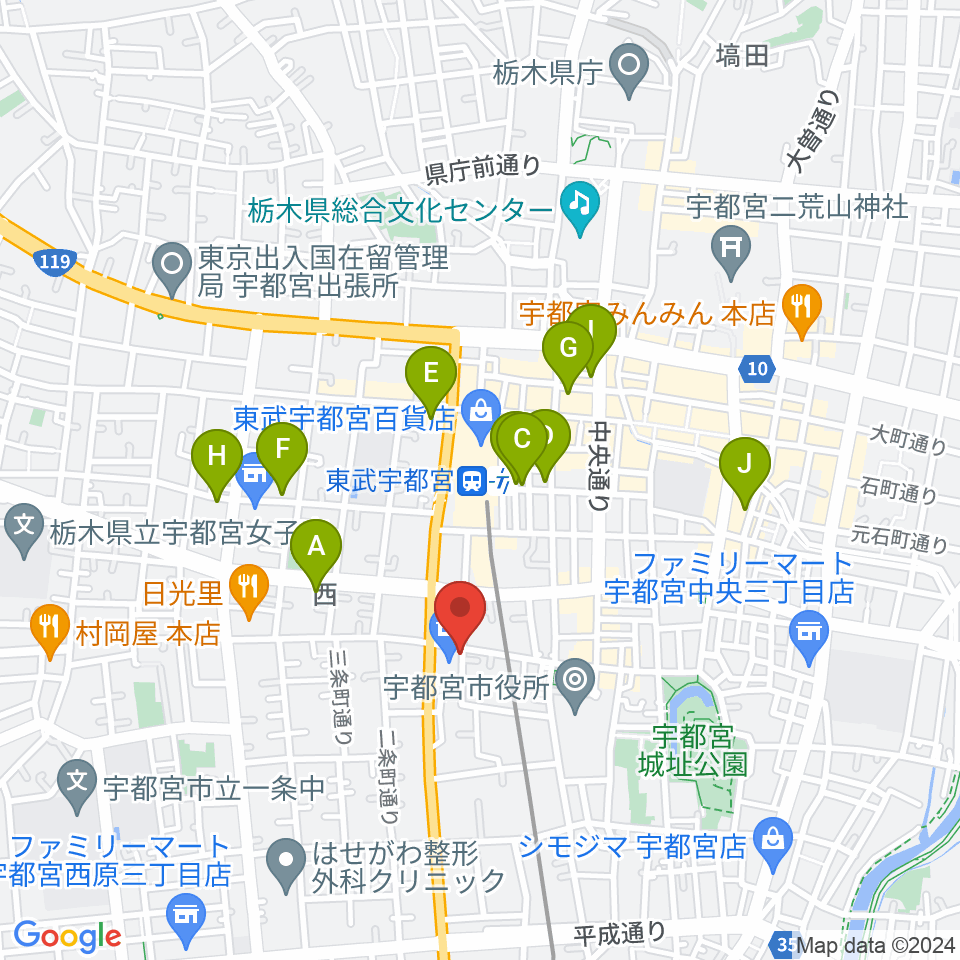 デラックスレコード周辺のホテル一覧地図