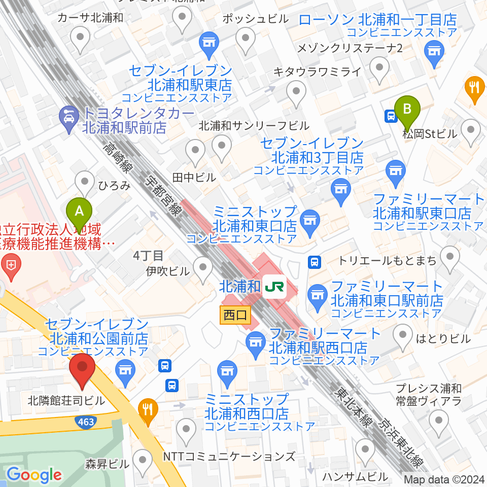 北浦和キャンディー周辺のホテル一覧地図