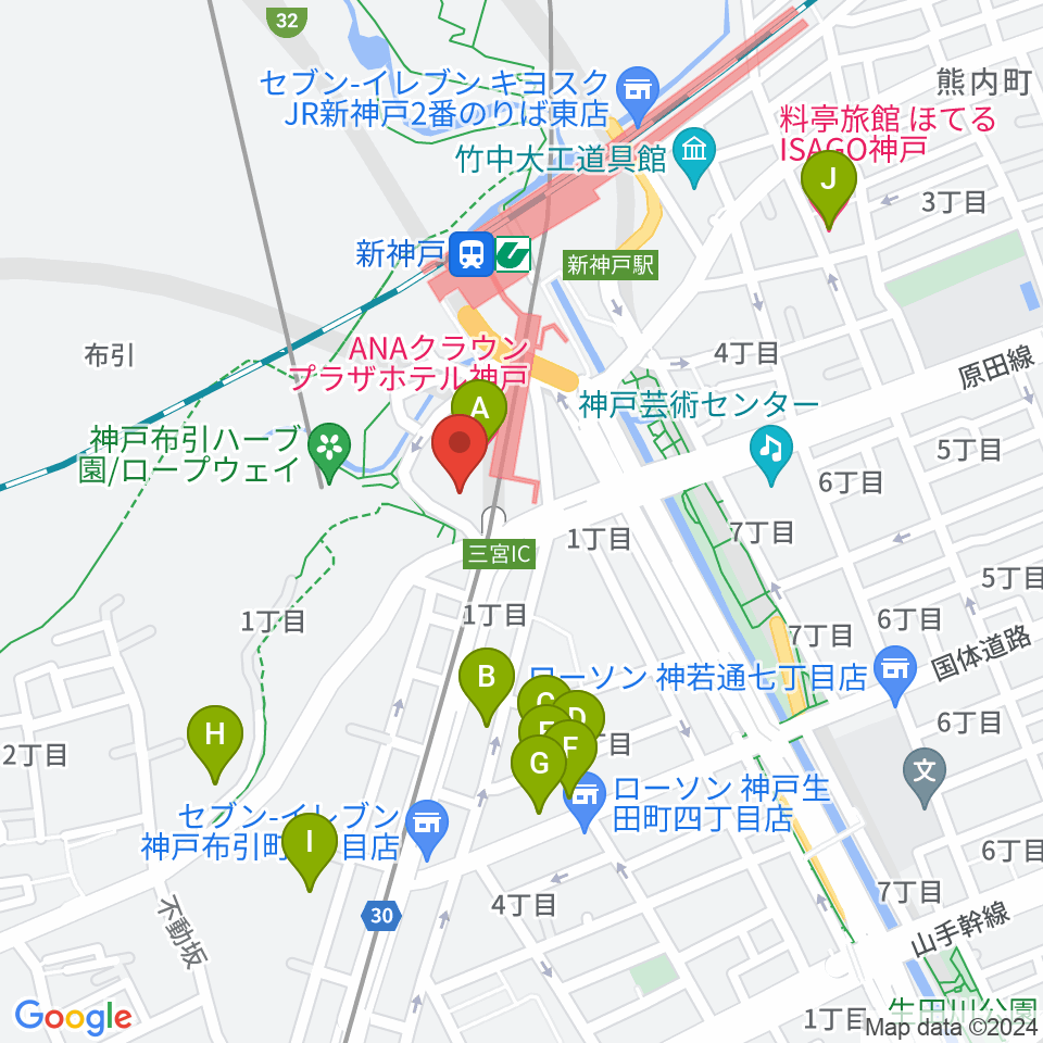 アイア2.5シアター神戸周辺のホテル一覧地図