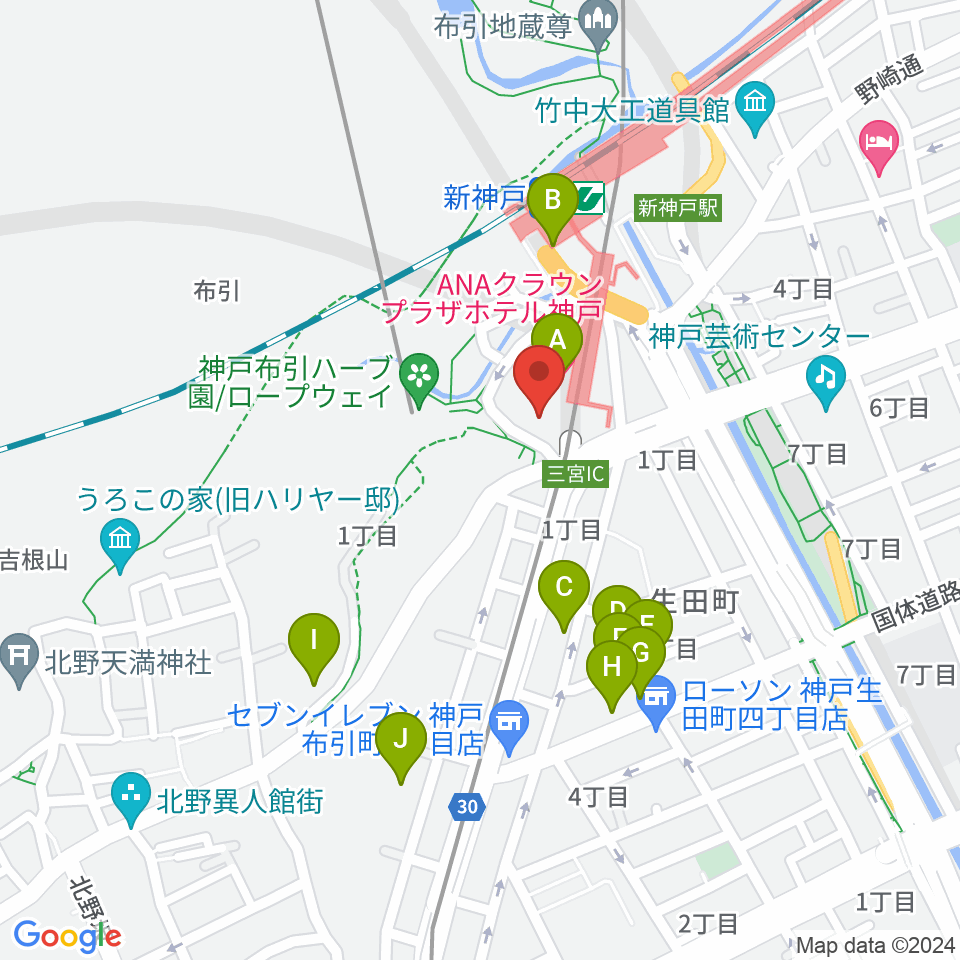 アイア2.5シアター神戸周辺のホテル一覧地図