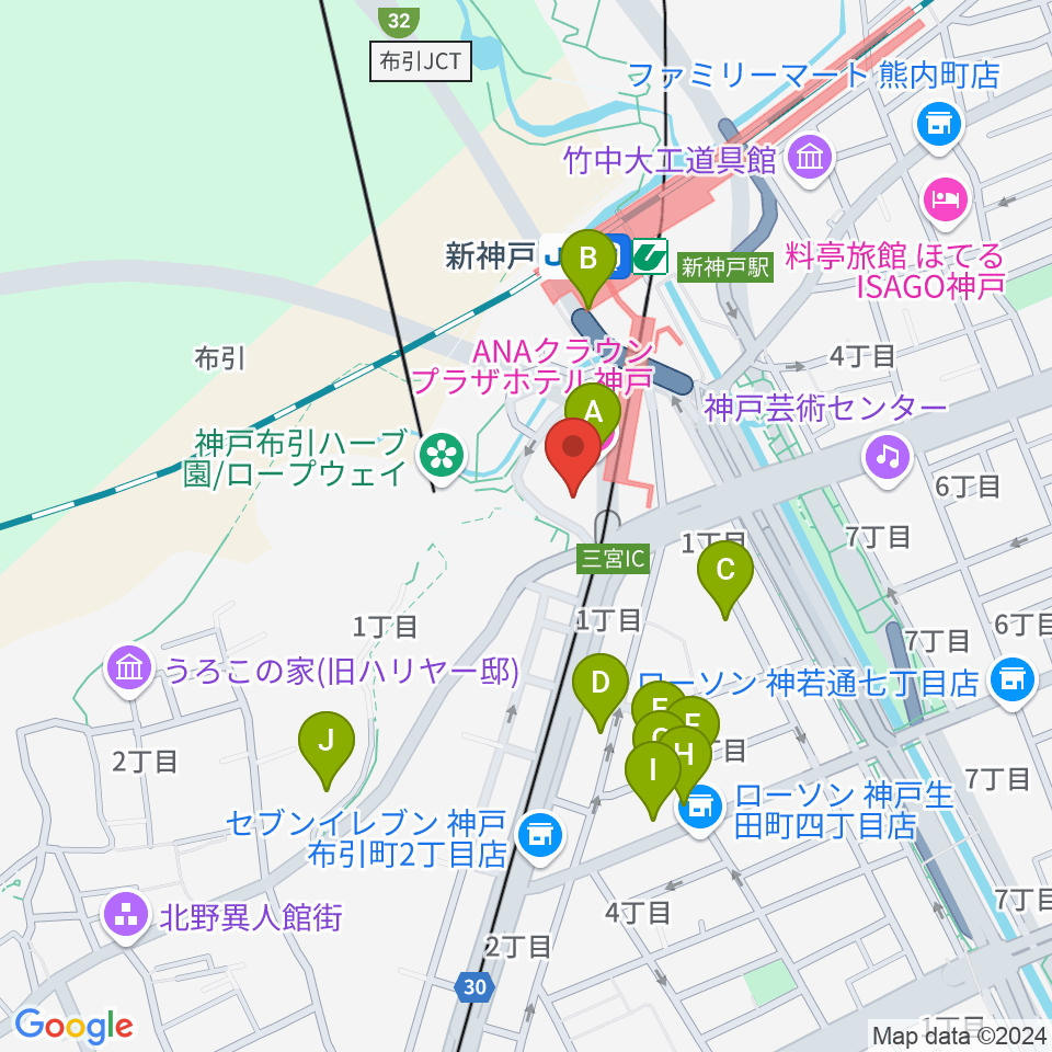 アイア2.5シアター神戸周辺のホテル一覧地図