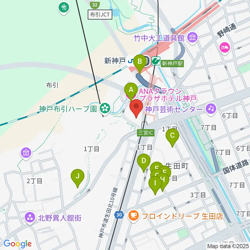 アイア2.5シアター神戸周辺のホテル一覧地図