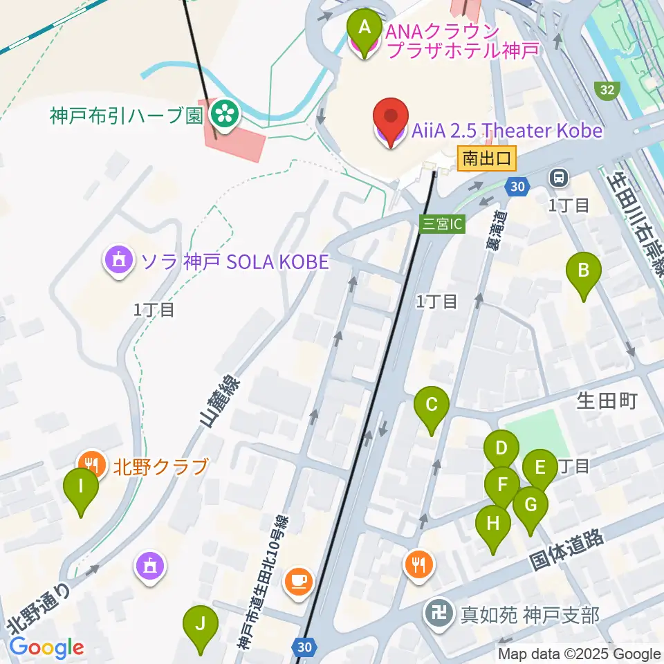 アイア2.5シアター神戸周辺のホテル一覧地図