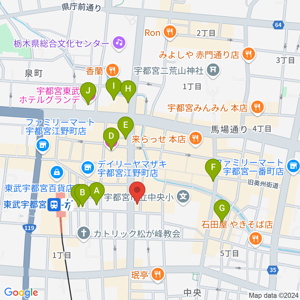 レディオベリー周辺のホテル一覧地図