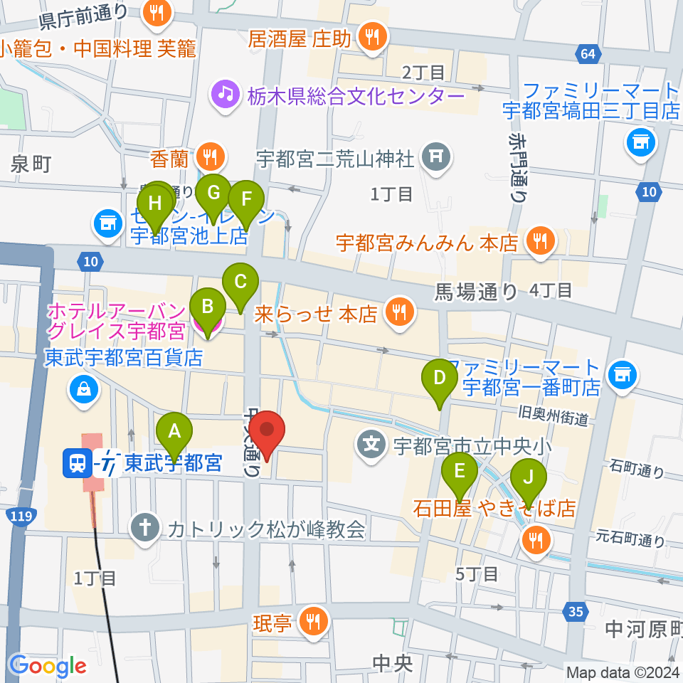 レディオベリー周辺のホテル一覧地図