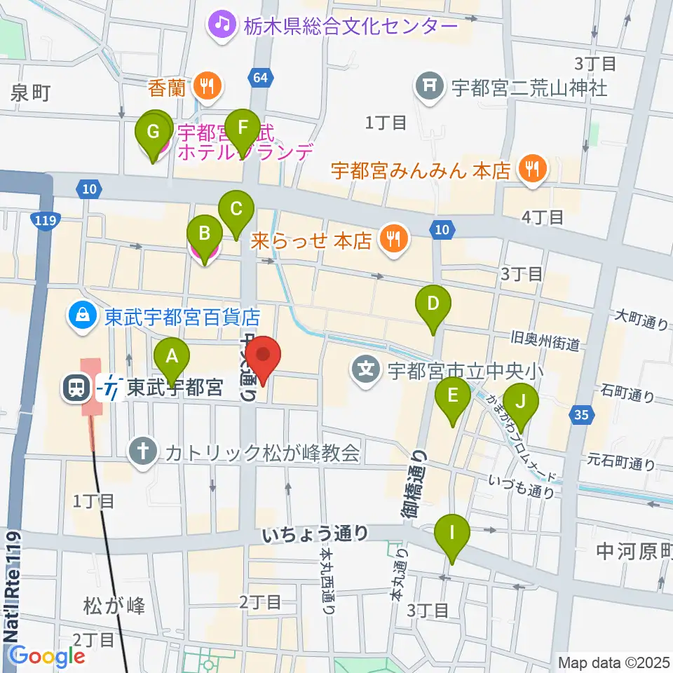 レディオベリー周辺のホテル一覧地図