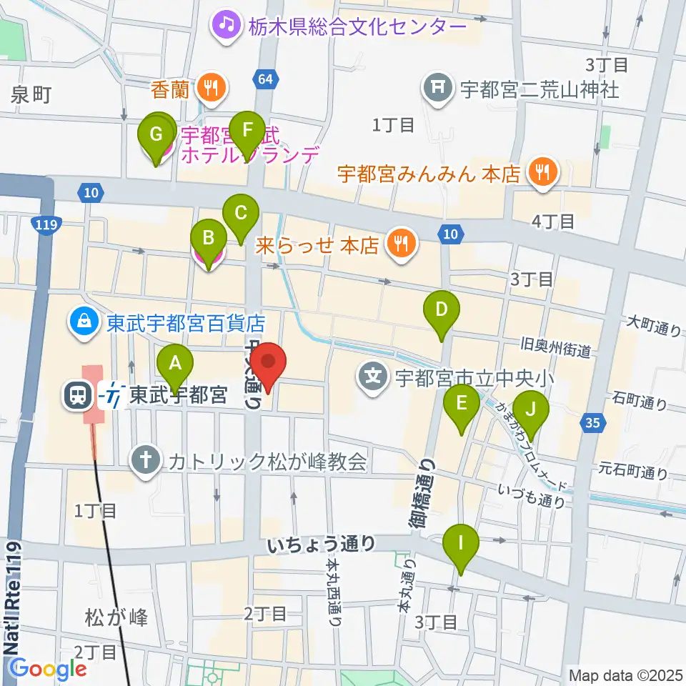 レディオベリー周辺のホテル一覧地図