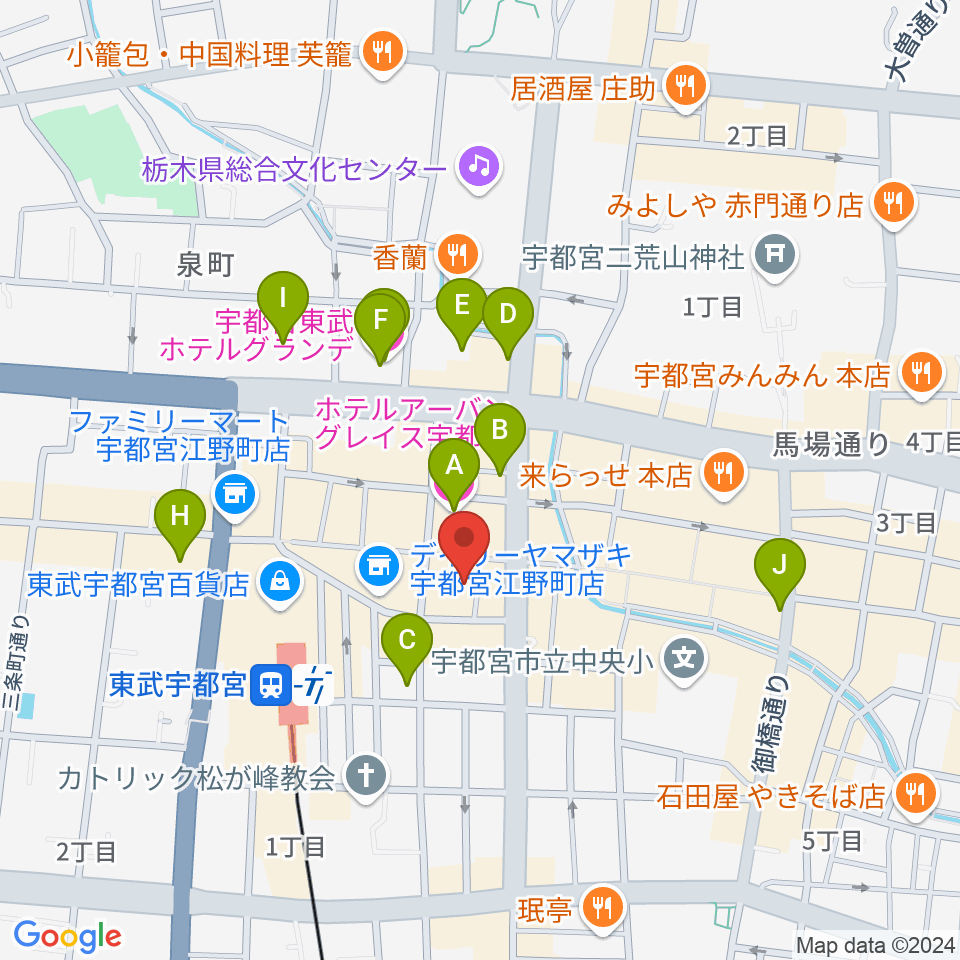 オリオンスクエア周辺のホテル一覧地図