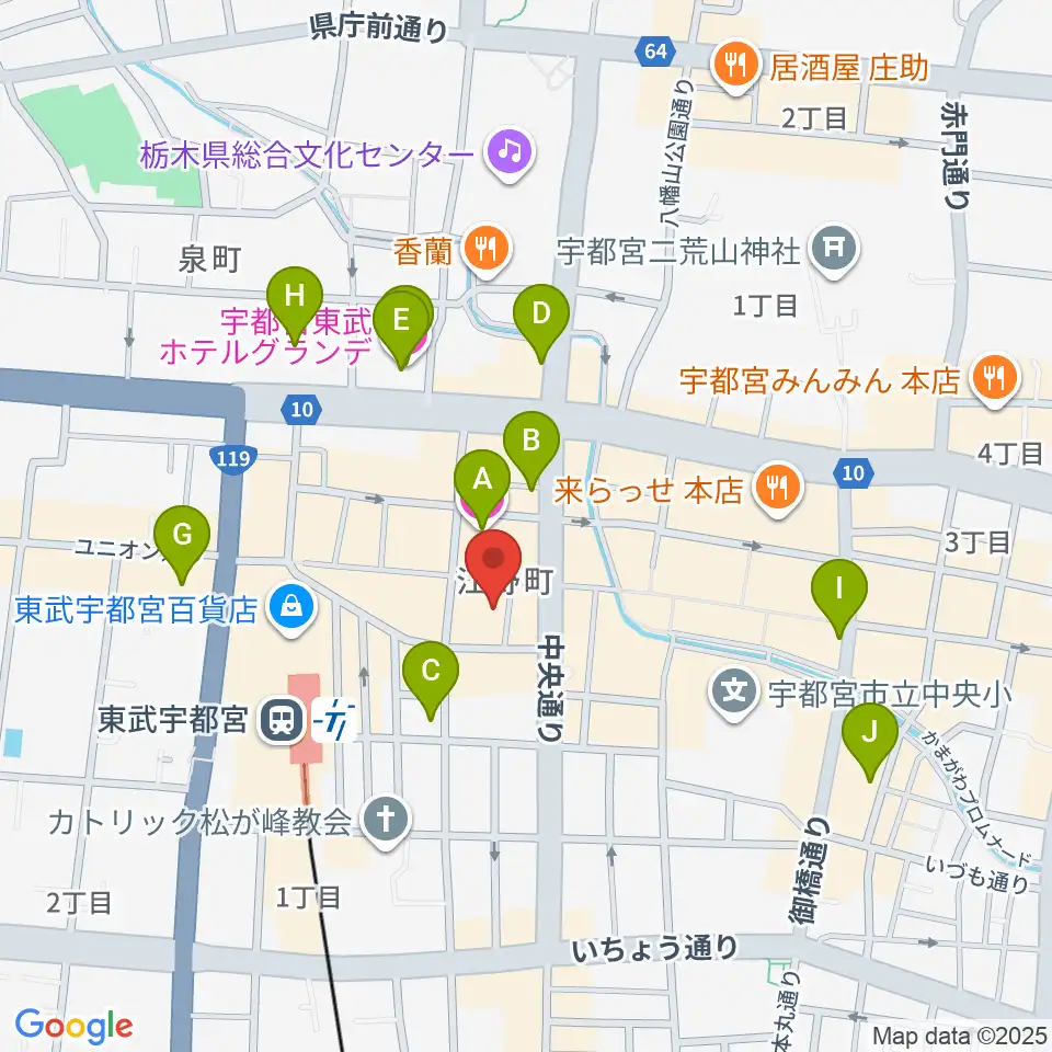 オリオンスクエア周辺のホテル一覧地図