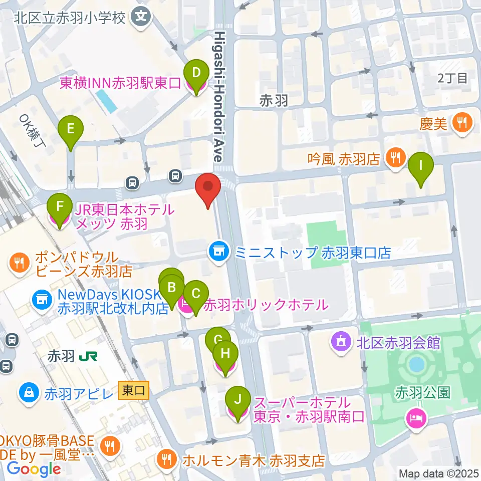赤羽レニーアルファ周辺のホテル一覧地図