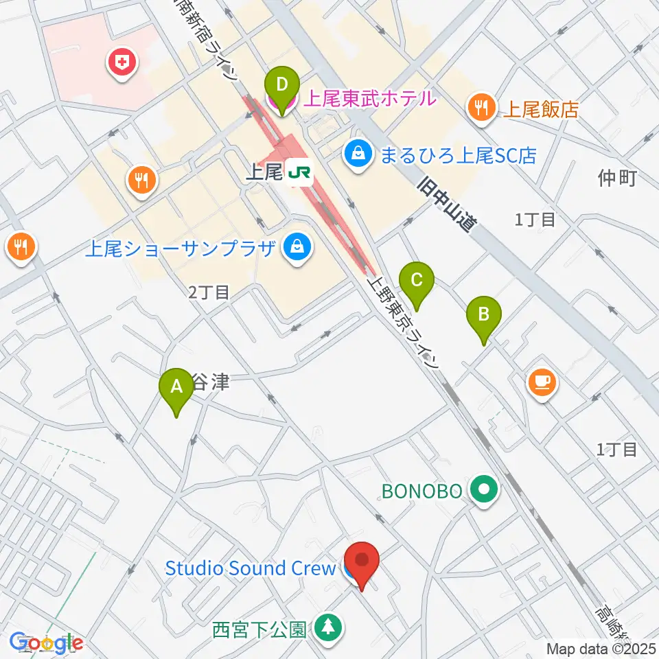 STUDIO SOUND CREW周辺のホテル一覧地図