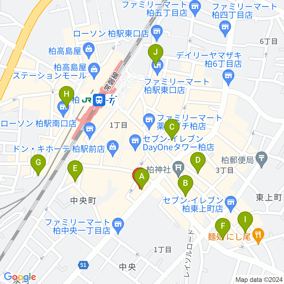 ディスクユニオン柏店周辺のホテル一覧地図