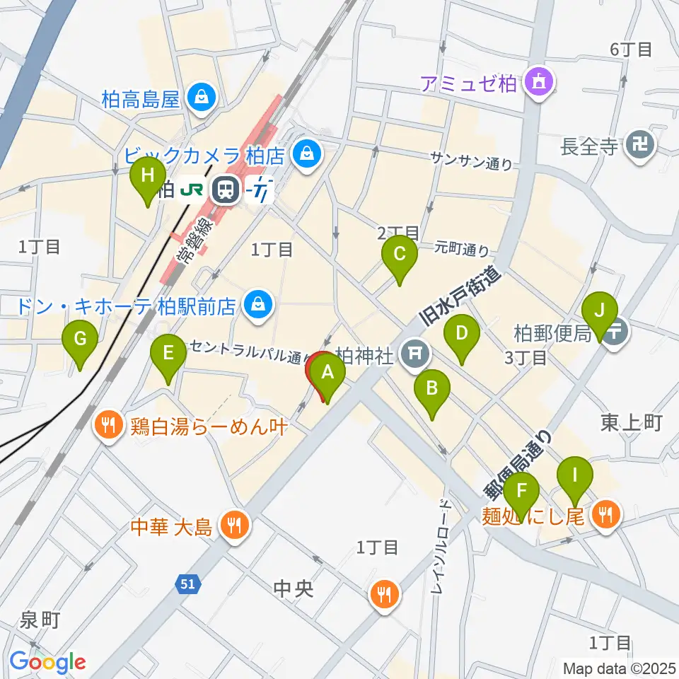 ディスクユニオン柏店周辺のホテル一覧地図