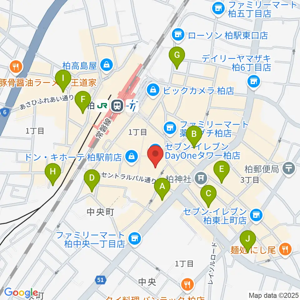 パレット柏周辺のホテル一覧地図