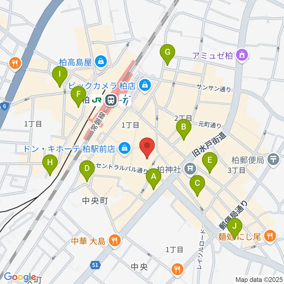 パレット柏周辺のホテル一覧地図