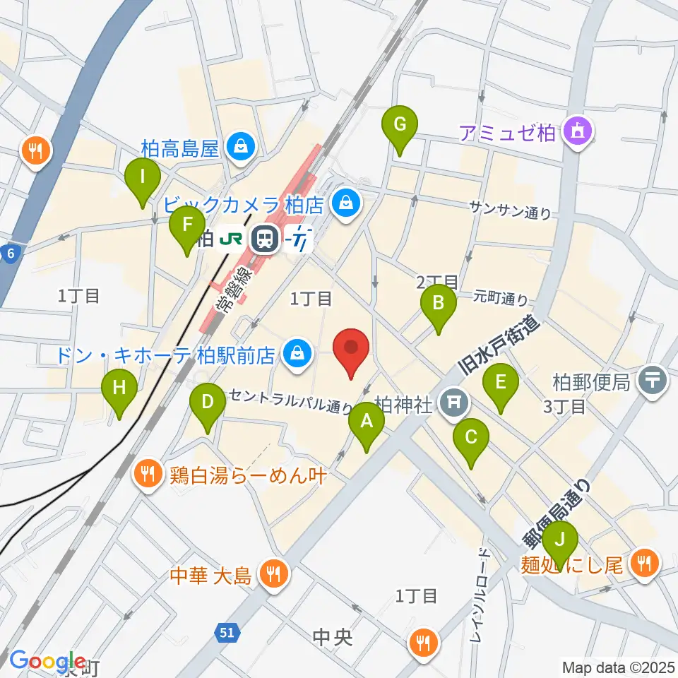 パレット柏周辺のホテル一覧地図