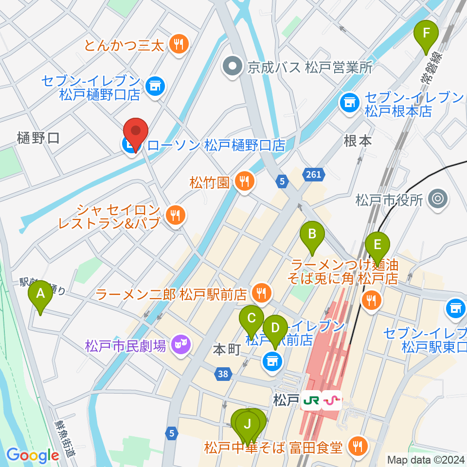 松戸StageV周辺のホテル一覧地図