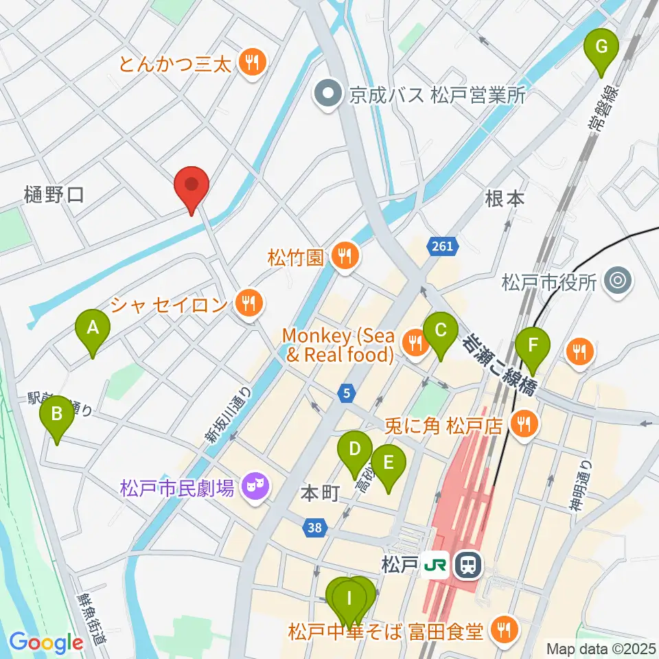 松戸StageV周辺のホテル一覧地図