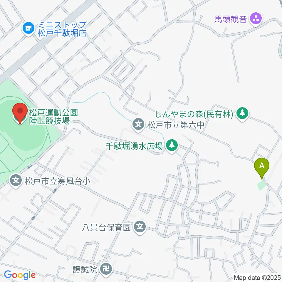 松戸運動公園陸上競技場周辺のホテル一覧地図