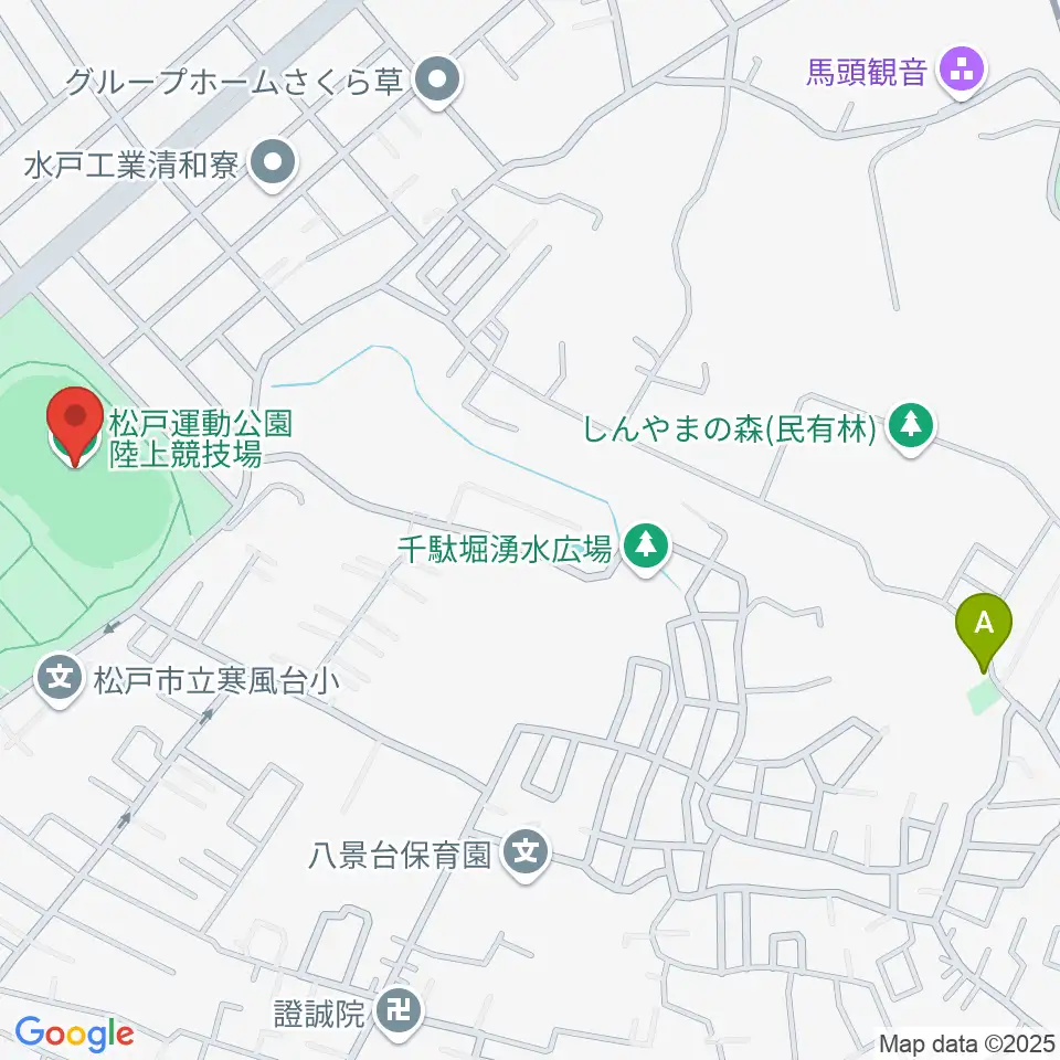 松戸運動公園陸上競技場周辺のホテル一覧地図