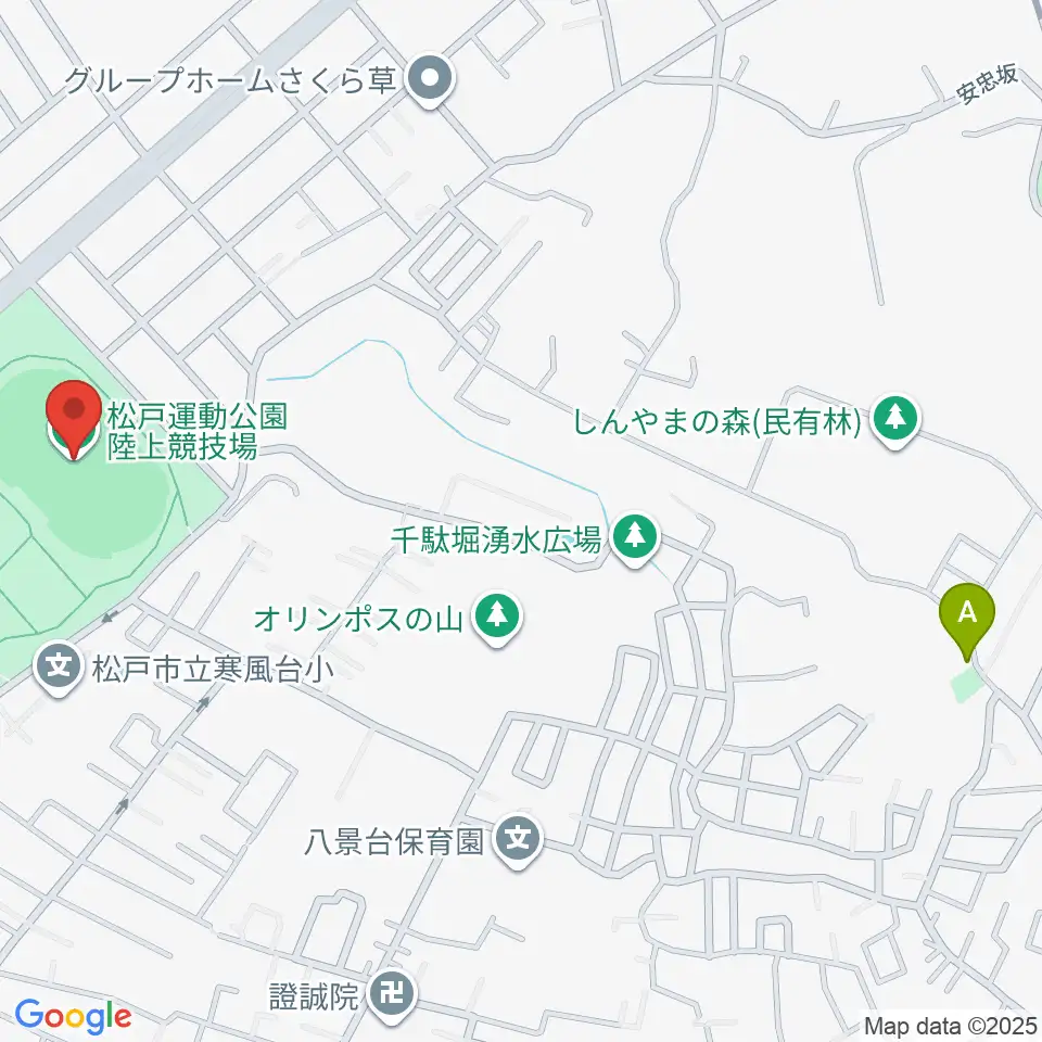 松戸運動公園陸上競技場周辺のホテル一覧地図