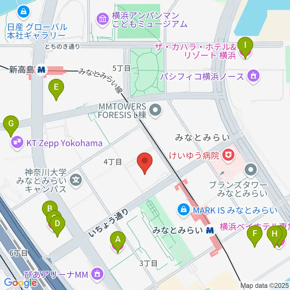キノシネマ横浜みなとみらい周辺のホテル一覧地図