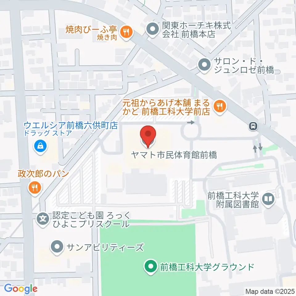 ヤマト市民体育館前橋周辺のホテル一覧地図