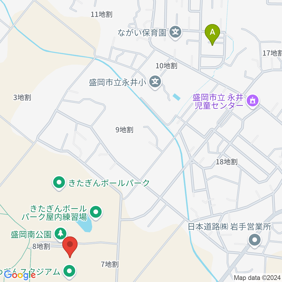 いわぎんスタジアム周辺のホテル一覧地図