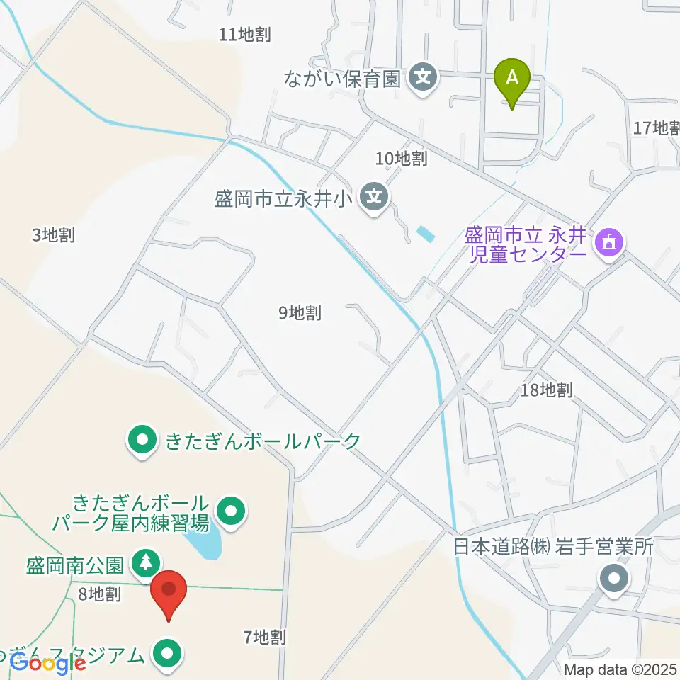 いわぎんスタジアム周辺のホテル一覧地図