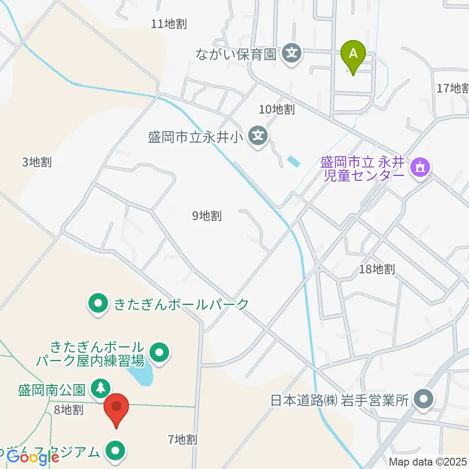 いわぎんスタジアム周辺のホテル一覧地図