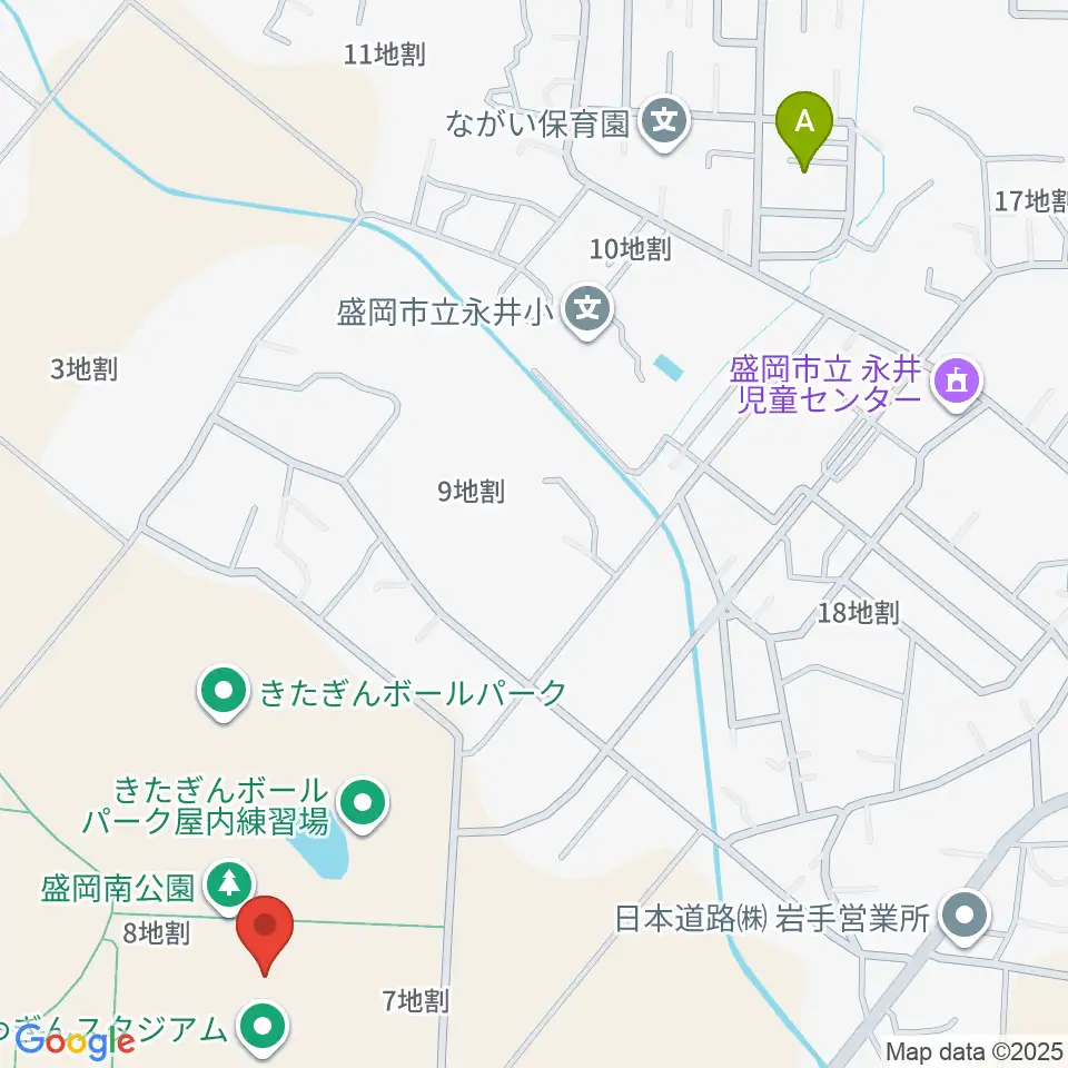 いわぎんスタジアム周辺のホテル一覧地図