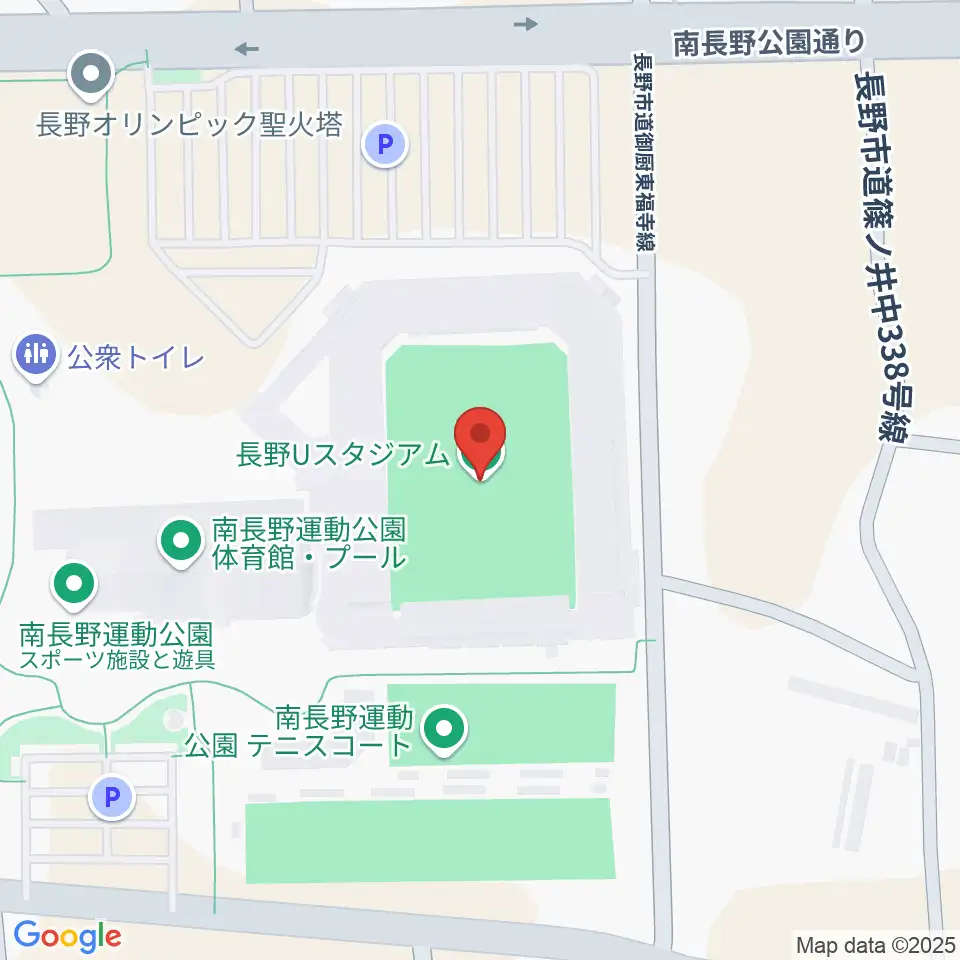 長野Uスタジアム周辺のホテル一覧地図