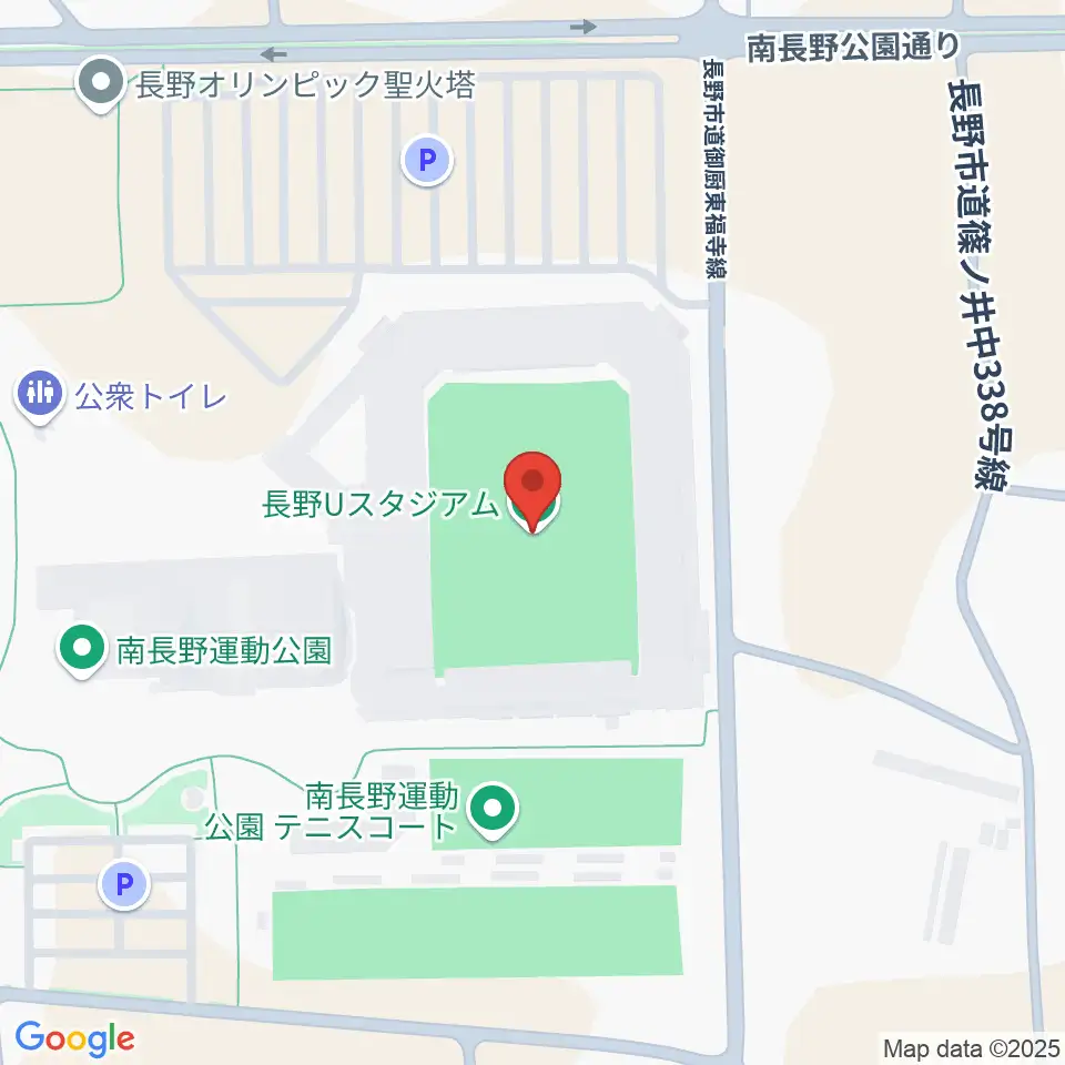 長野Uスタジアム周辺のホテル一覧地図