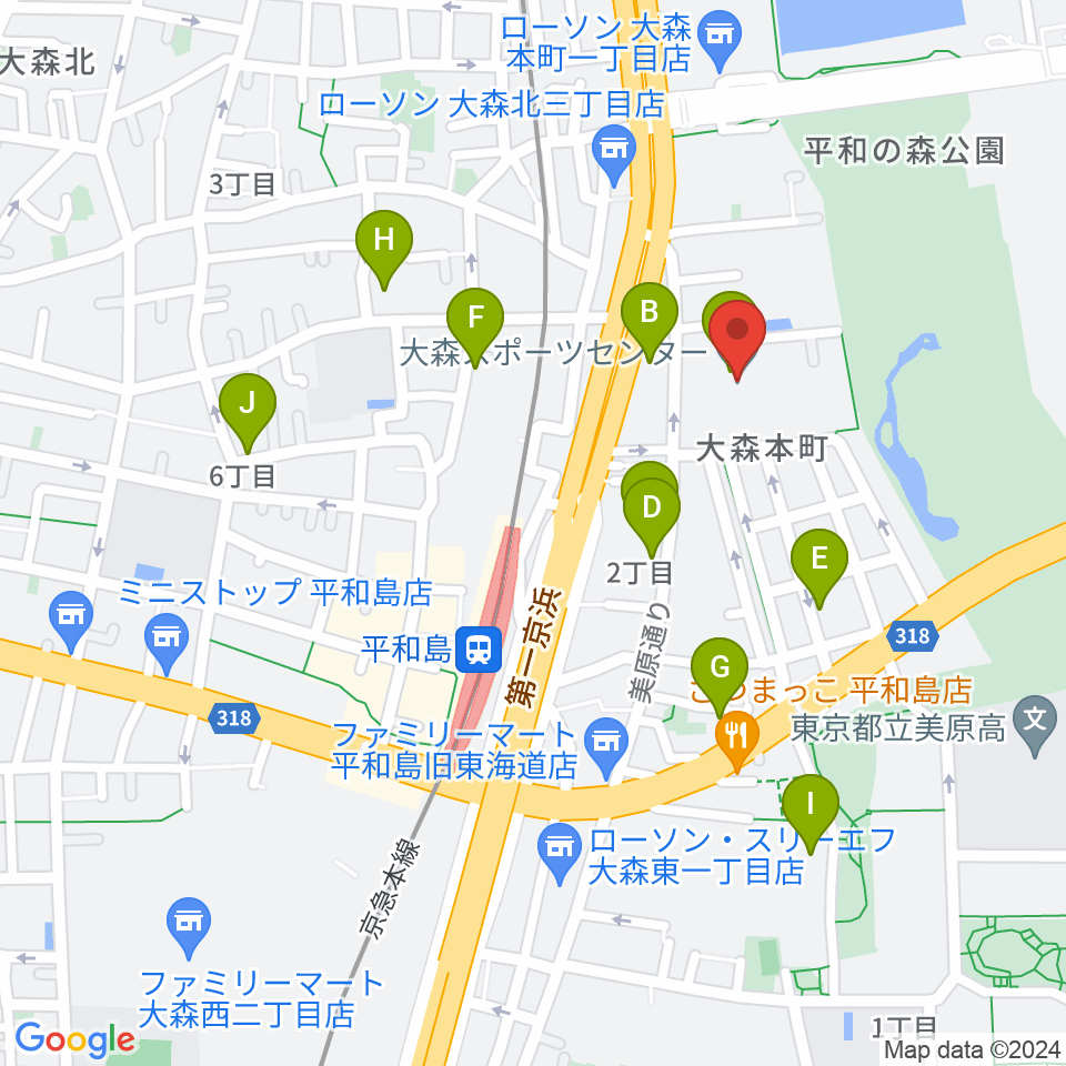 大森スポーツセンター周辺のホテル一覧地図