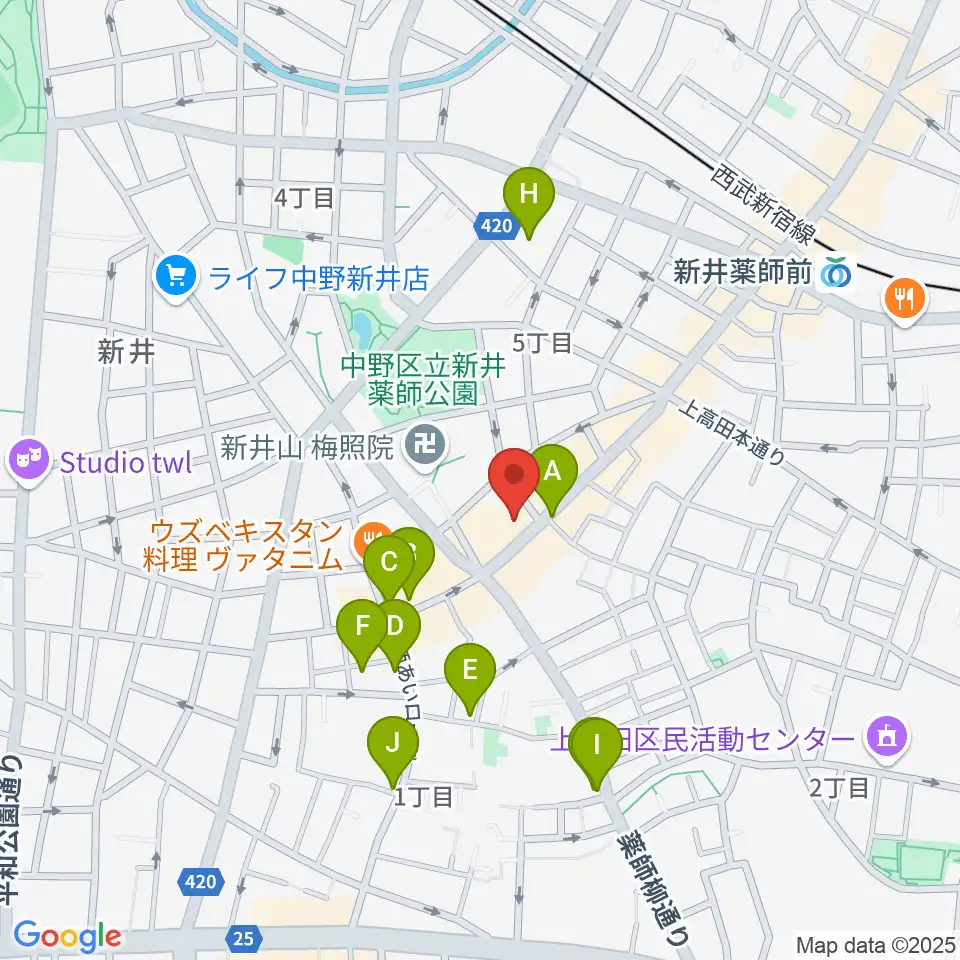 STUDIO LIFE周辺のホテル一覧地図