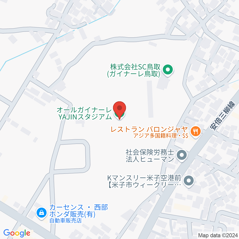 オールガイナーレYAJINスタジアム周辺のホテル一覧地図