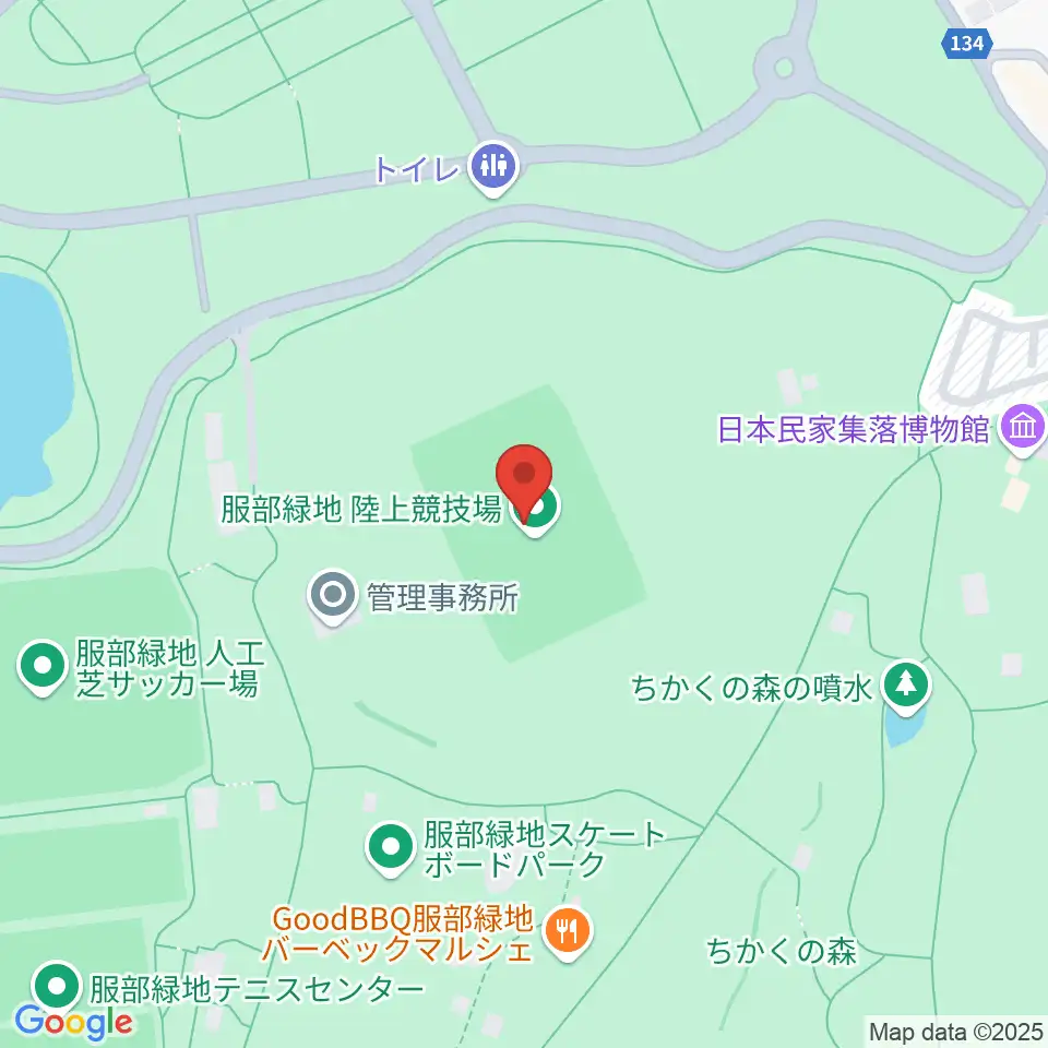 服部緑地陸上競技場周辺のホテル一覧地図
