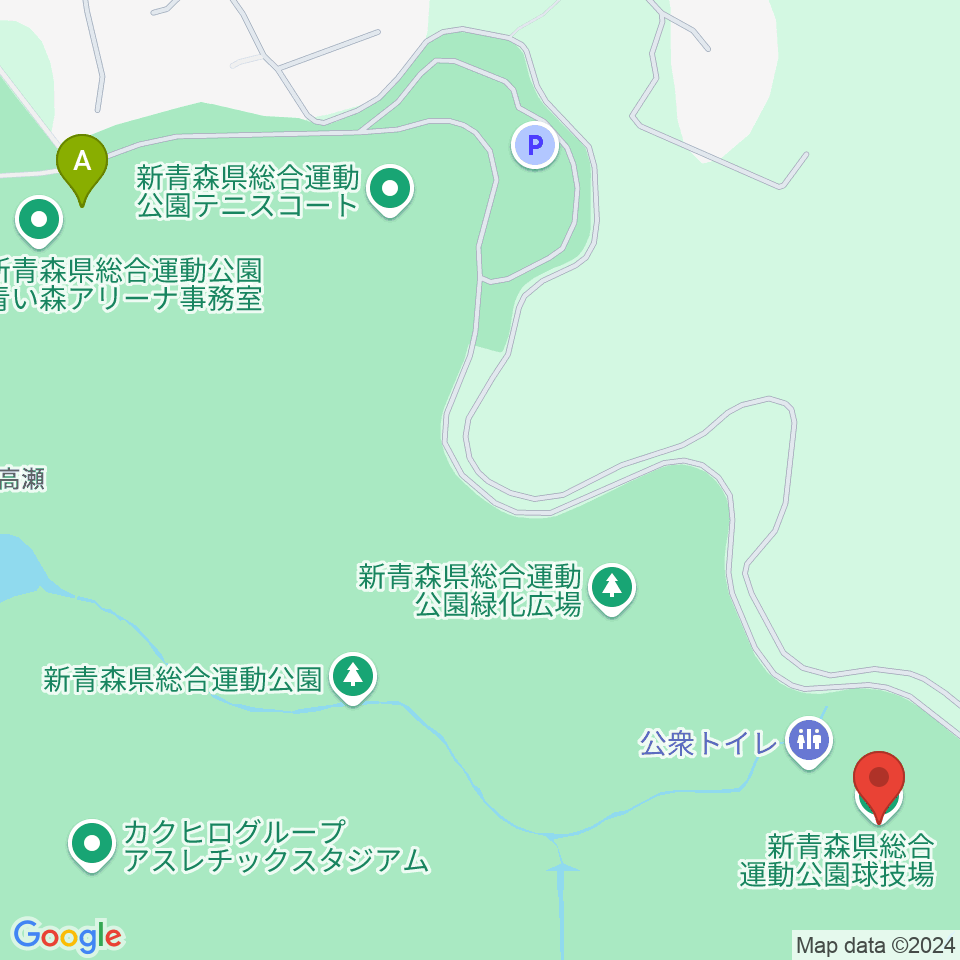 新青森県総合運動公園球技場周辺のホテル一覧地図