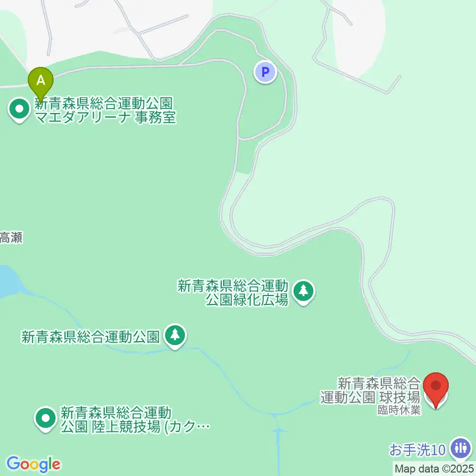 新青森県総合運動公園球技場周辺のホテル一覧地図