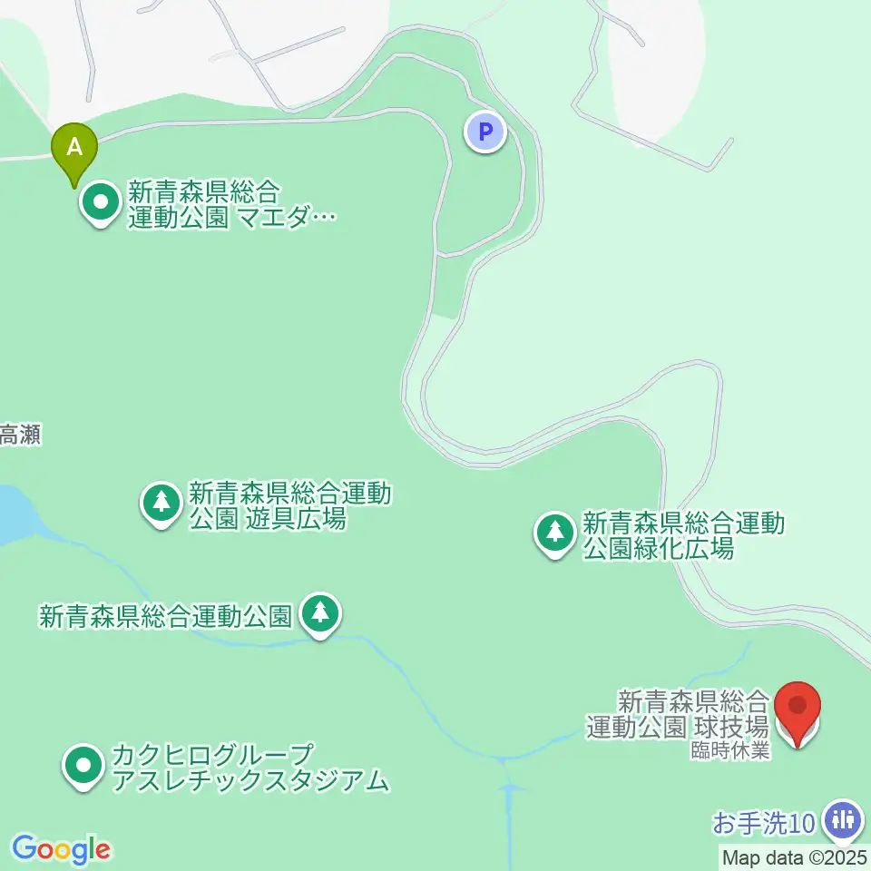 新青森県総合運動公園球技場周辺のホテル一覧地図